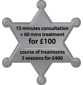 Special massage offer on five massage treatments: Free 15 minute consultation + 60 minute massage treatment  cost £88  - A Course of five massage Treatment sessions for only £380